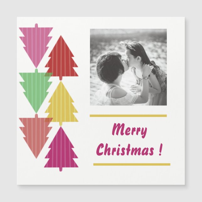 Feliz natal árvore colorida foto personalizada  (Frente)