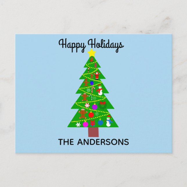 Feliz Natal Árvore de Natal #1 Cartão Postal (Frente)