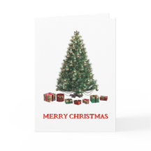 Feliz Natal. Árvore (design 1) Cartão Dobrado