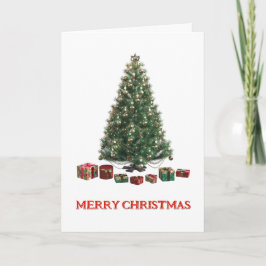 Feliz Natal. Árvore (design 1) Cartão Dobrado