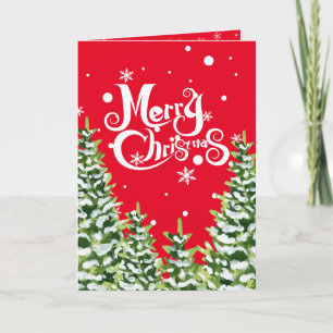 Feliz Natal Árvores de Neve Convite Dobrado