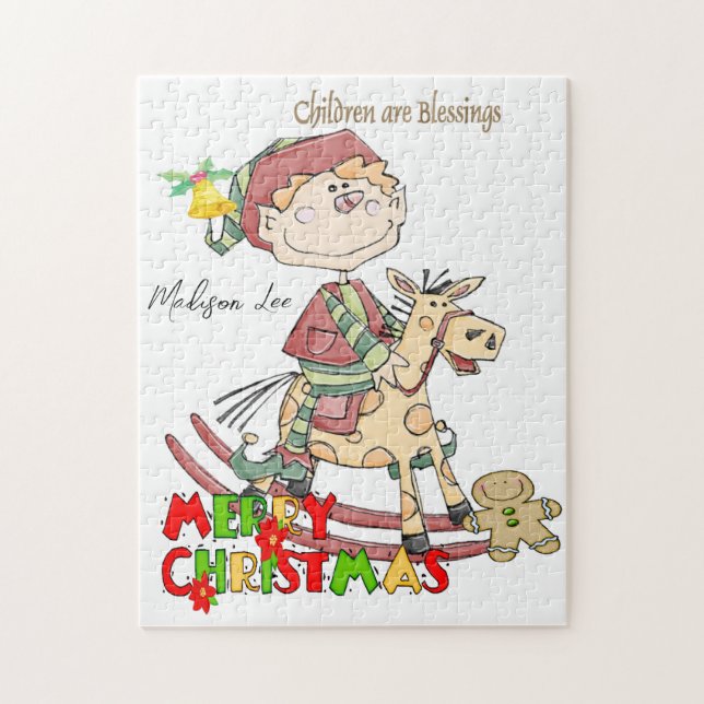 Feliz Natal - As crianças Quebra-cabeça são bênção (Vertical)