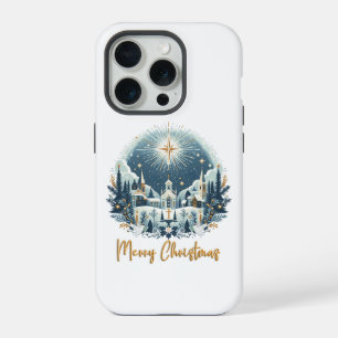 Feliz Natal azul e dourado