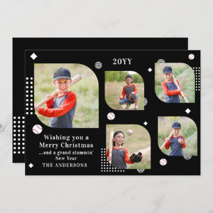 Feliz Natal Baseball Sport 5 Photo Family Name