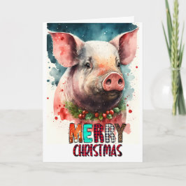 Feliz Natal bebê cartão PORCO