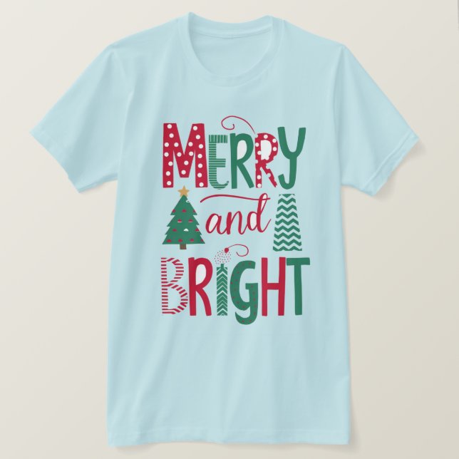 Feliz Natal Bella+Canvas T-Shirt Curto (Frente do Design)
