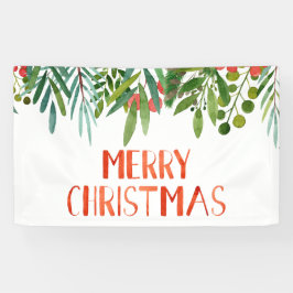 Feliz Natal Berry e Branch Watercolor 
