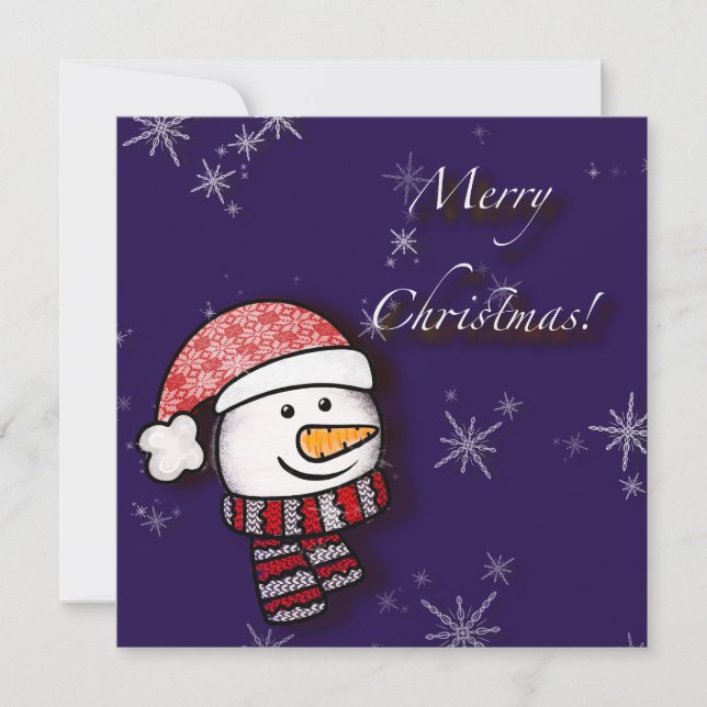 Feliz Natal, boneco de neve com roupas de tricô (Frente)