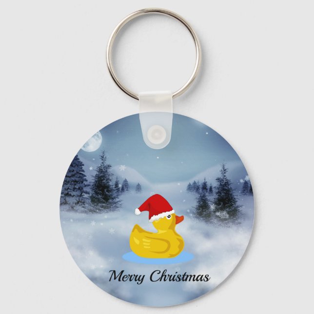 Feliz Natal Borracha Ducky Chaveiro (Frente)