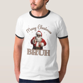 Feliz Natal BRUH design T-Shirt Engraçado