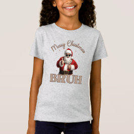Feliz Natal BRUH design T-Shirt Engraçado