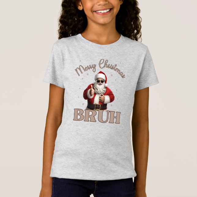Feliz Natal BRUH design T-Shirt Engraçado (Frente)