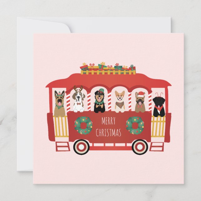 Feliz Natal Cães Feriado Trolly (Frente)