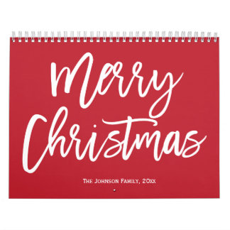 Feliz Natal Calendário Vermelho Simples