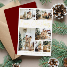 Feliz Natal Caligrafia Foto Gold Foil Holida