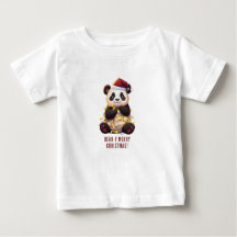 Feliz Natal! Camiseta Panda Bebê Jogada