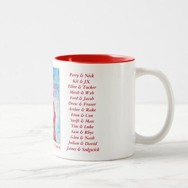 Feliz Natal, caneca querida com nomes dos casais (Direita)