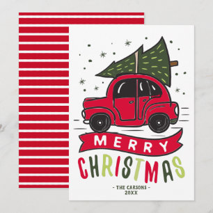 Feliz Natal Carro Vermelho Nome da Árvore Modelo F