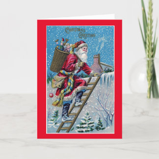 FELIZ NATAL CARTÃO DE BOAS FESTAS SANTA VINTAGE