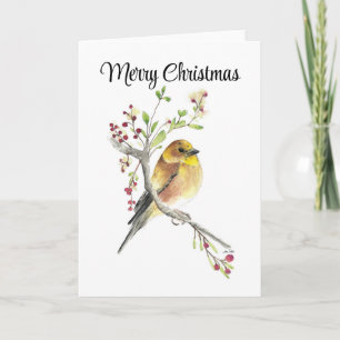 Feliz Natal - Cartão de Férias Americano Goldfinch