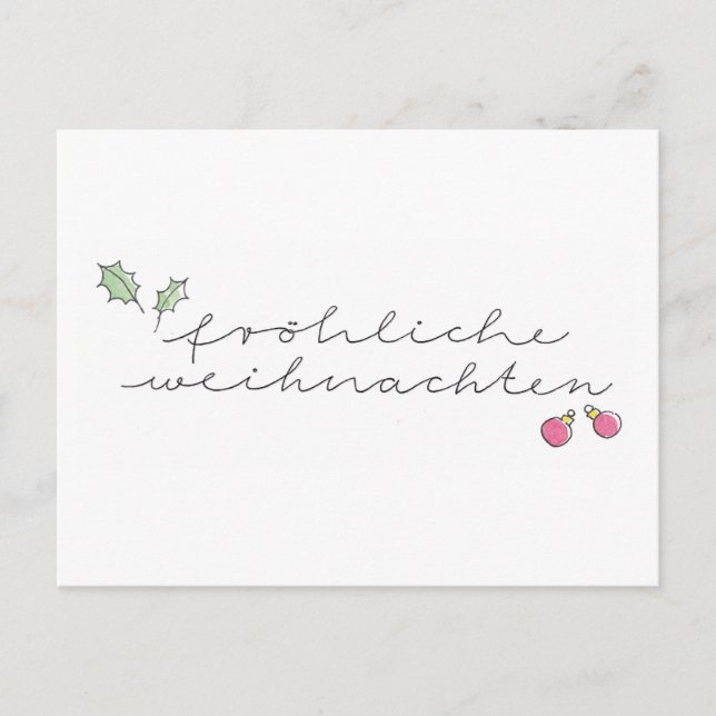 Feliz Natal: cartão de Natal com letra manuscrita (Frente)