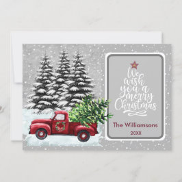 Feliz Natal Cartão de Natal de Caminhão Vermelho