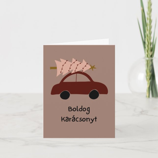 Feliz Natal Cartão de Natal húngaro  (Frente)