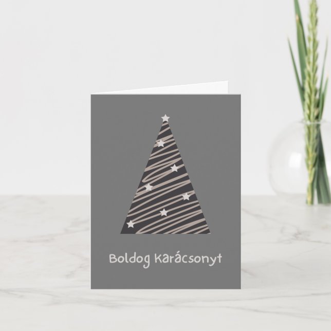 Feliz Natal Cartão de Natal Húngaro (Frente)