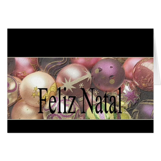 Feliz Natal - Cartão de Natal Português (Frente Horizontal)