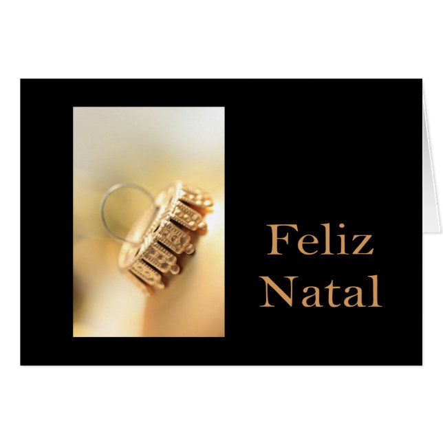 Feliz Natal - Cartão de Natal Português (Frente Horizontal)