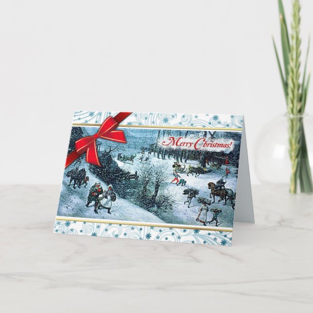 Feliz Natal. Cartão de Saudação de Natal de Belas  (Frente)