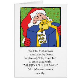 Feliz Natal Cartão de Saudação "HO, HO, HO"