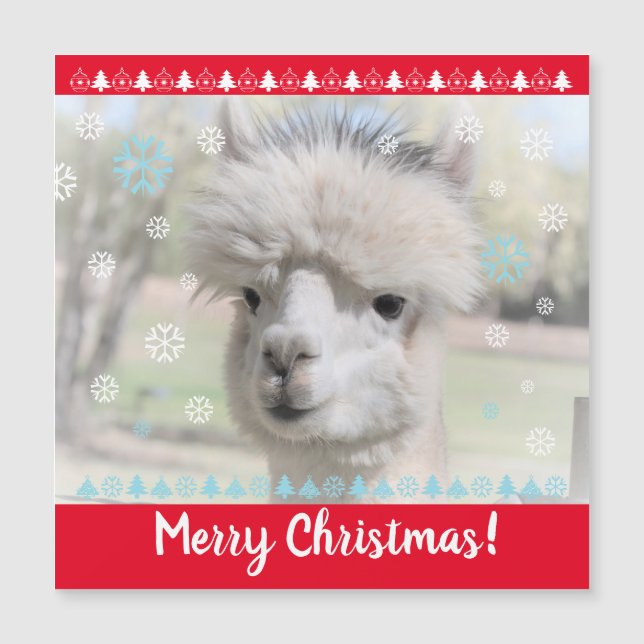 Feliz Natal - Cartão Magnético Alpaca (Frente)