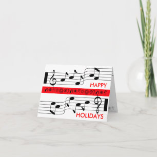Feliz Natal Cartão Música Nota Score White
