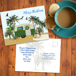 Feliz Natal Cartão Postal de Acampamento Tropical