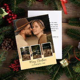 Feliz Natal Cartão Postal de Férias de Quatro Foto