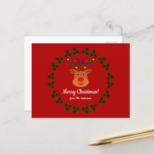 Feliz Natal! Cartão Postal de Rena