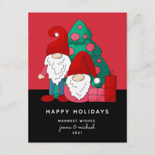 FELIZ NATAL Cartão postal dos gnomos de férias