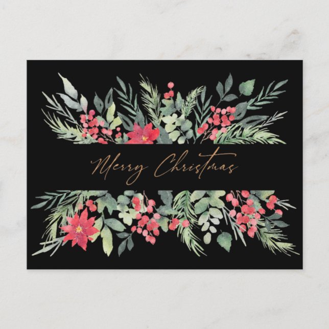 Feliz Natal cartão postal elegante (Frente)
