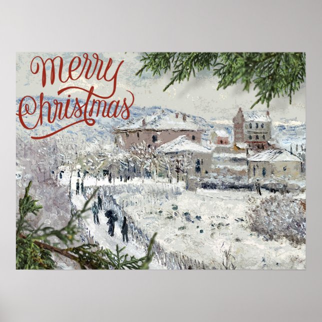 Feliz Natal. Claude Monet Poster (Frente)