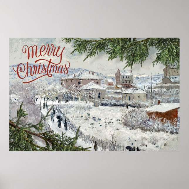 Feliz Natal. Claude Monet Poster (Frente)
