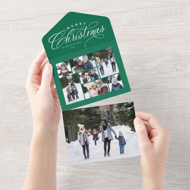 Feliz Natal - Colagem de Fotos Verde - triplicação (Aba destacável)