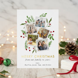 Feliz Natal Colagem Personalizada Holly Moderna