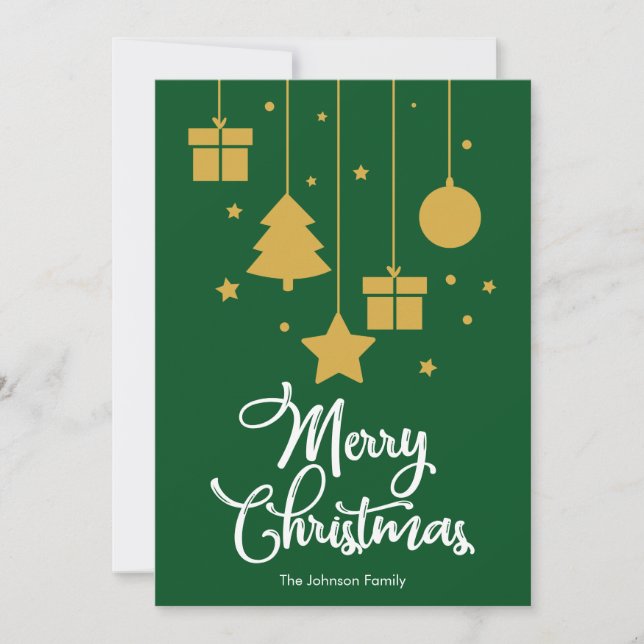 Feliz Natal Com O Cartão Verde De Natal (Frente)