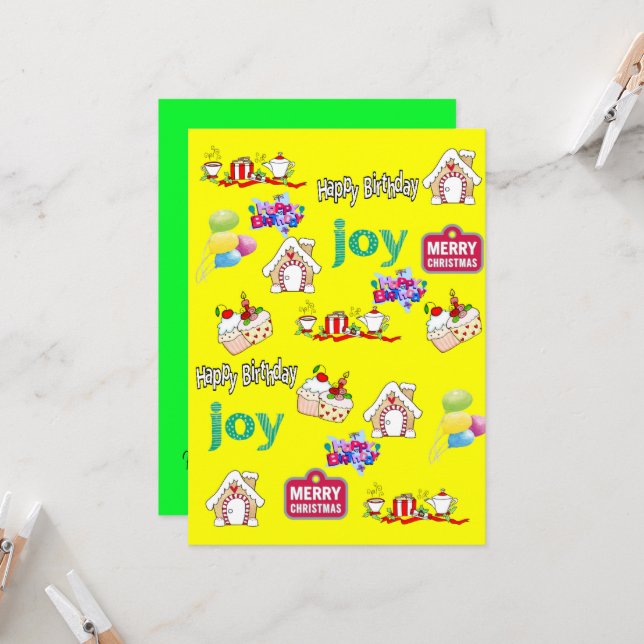 Feliz Natal Convite de Aniversário (Frente/Verso In Situ)