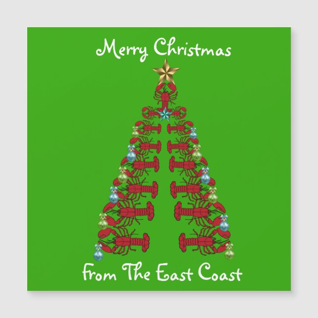 Feliz Natal da árvore de lagosta da Costa Leste  (Frente)