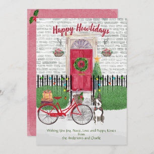 Feliz Natal de Boston Terrier Door Bike