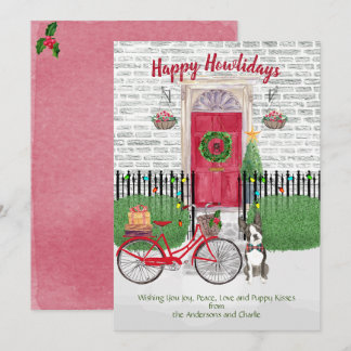 Feliz Natal de Boston Terrier Door Bike