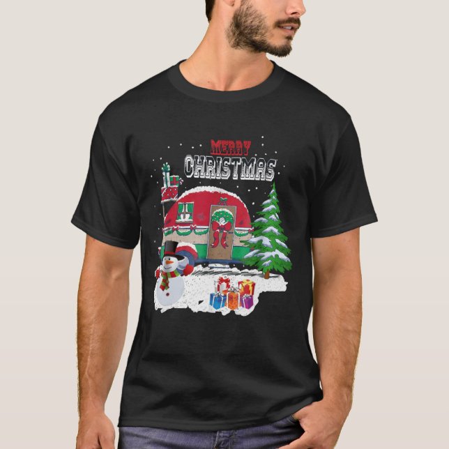 Feliz Natal de Camper Camisa Engraçado Camping Chr (Frente)
