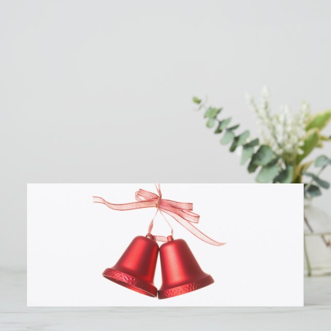 Feliz Natal, decoração de Red Bell com texto (Em pé/Frente)